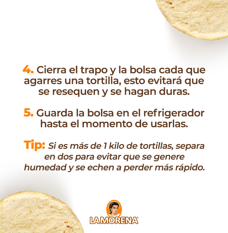 Las tortillas de maíz 🌽 son muy importantes en nuestra gastronomía, son el ingrediente estrella en los tacos 🌮. Además, son ideales para acompañar infinidad de platillos 🍽️.
El día de hoy  <a href="/LaMorena_Mx/">LA MORENA® 🇲🇽</a>  nos comparte #TipsLAMORENA #EnCasaConSazón