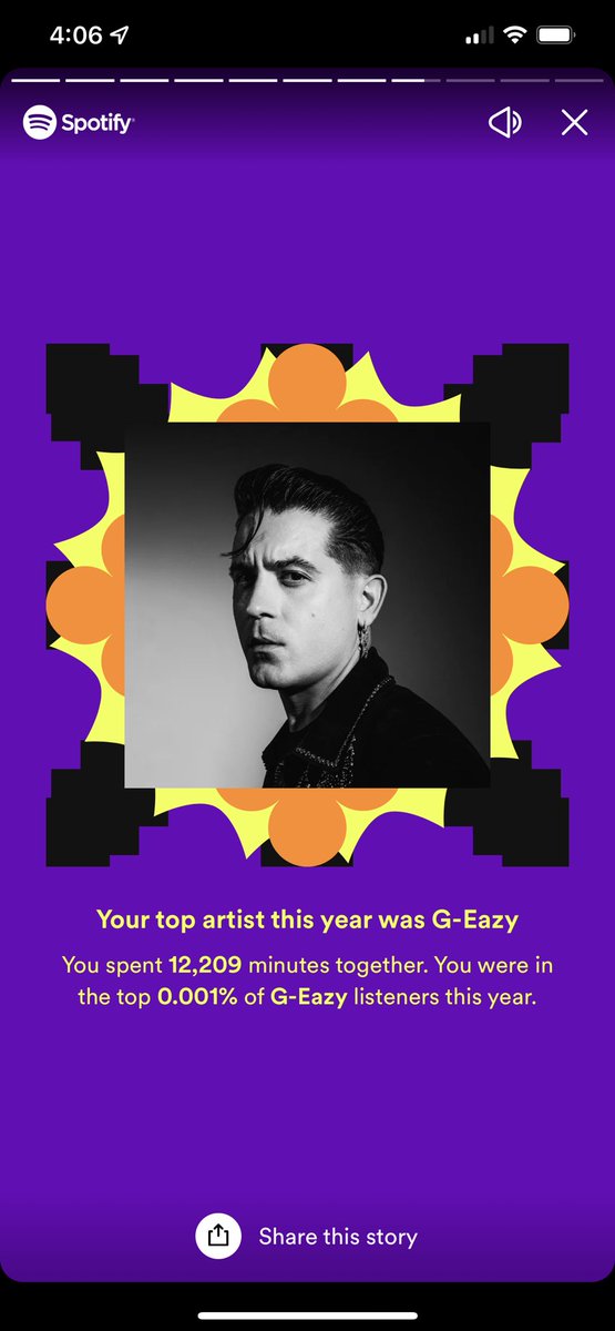 PrettyBoyyDavid's tweet photo. @G_Eazy second year in a row being in the top 0.001% of your listeners #spotifywrapped2022 🔥🔥🔥 https://t.co/c4BOVOATY1
