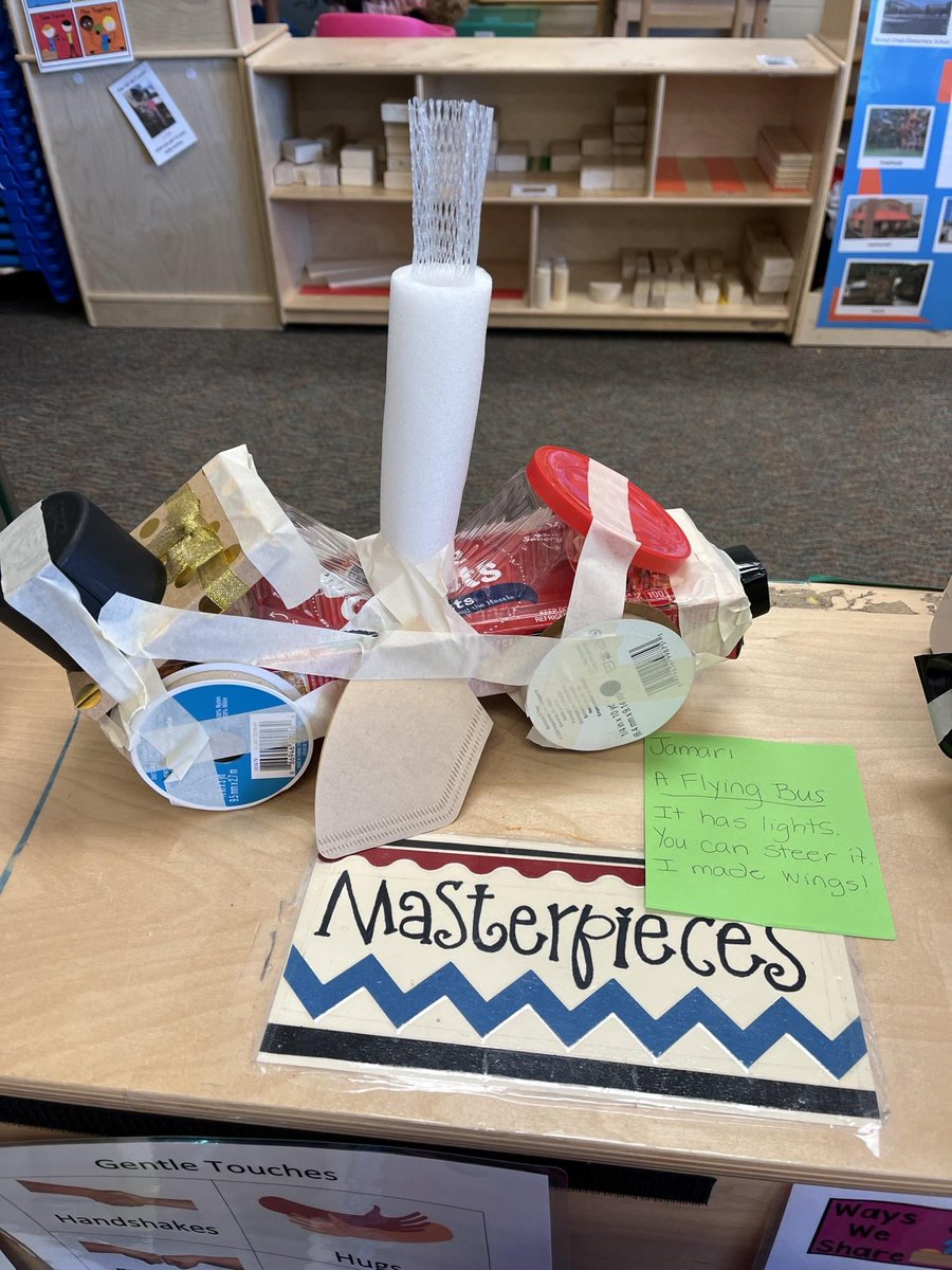 Look at these awesome masterpieces made this week out of recycled materials!
#prek #CommittedAtTheCreek #TheCreekIsRising <a href="/WalnutCreekES/">Walnut Creek Elementary School</a>