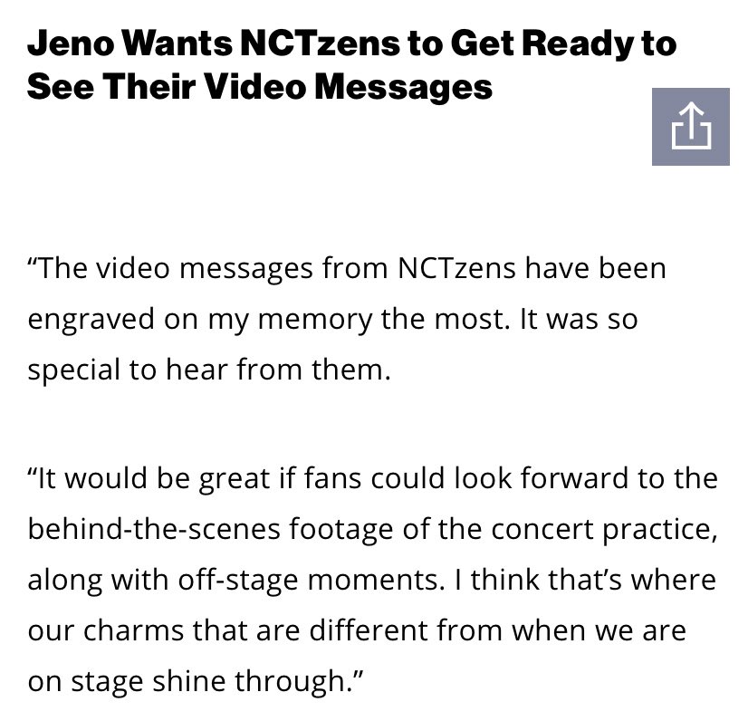 NCT DREAM Share Their 7 Favorite Moments From New ‘In a Dream’ Movie: Exclusive by Billboard.

“#JENO Wants NCTzens to Get Ready to See Their Video Messages”