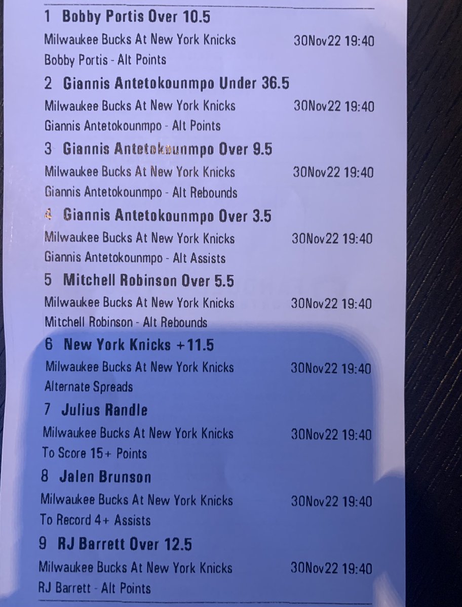 BetLabAnalytics's tweet photo. Giannis total is 30.5 .. that seems like a gd line .. his MSG high in career is just 33 .. so I set mine at under 36.. think he gets high 20โs low 30โs.. max out at 34
My fav play is Timberwolves Iโm cooking 1 up for that & posting on VIP ..
+1200 parlay BUCKS/KNICKS https://t.co/3ixM7STqFa