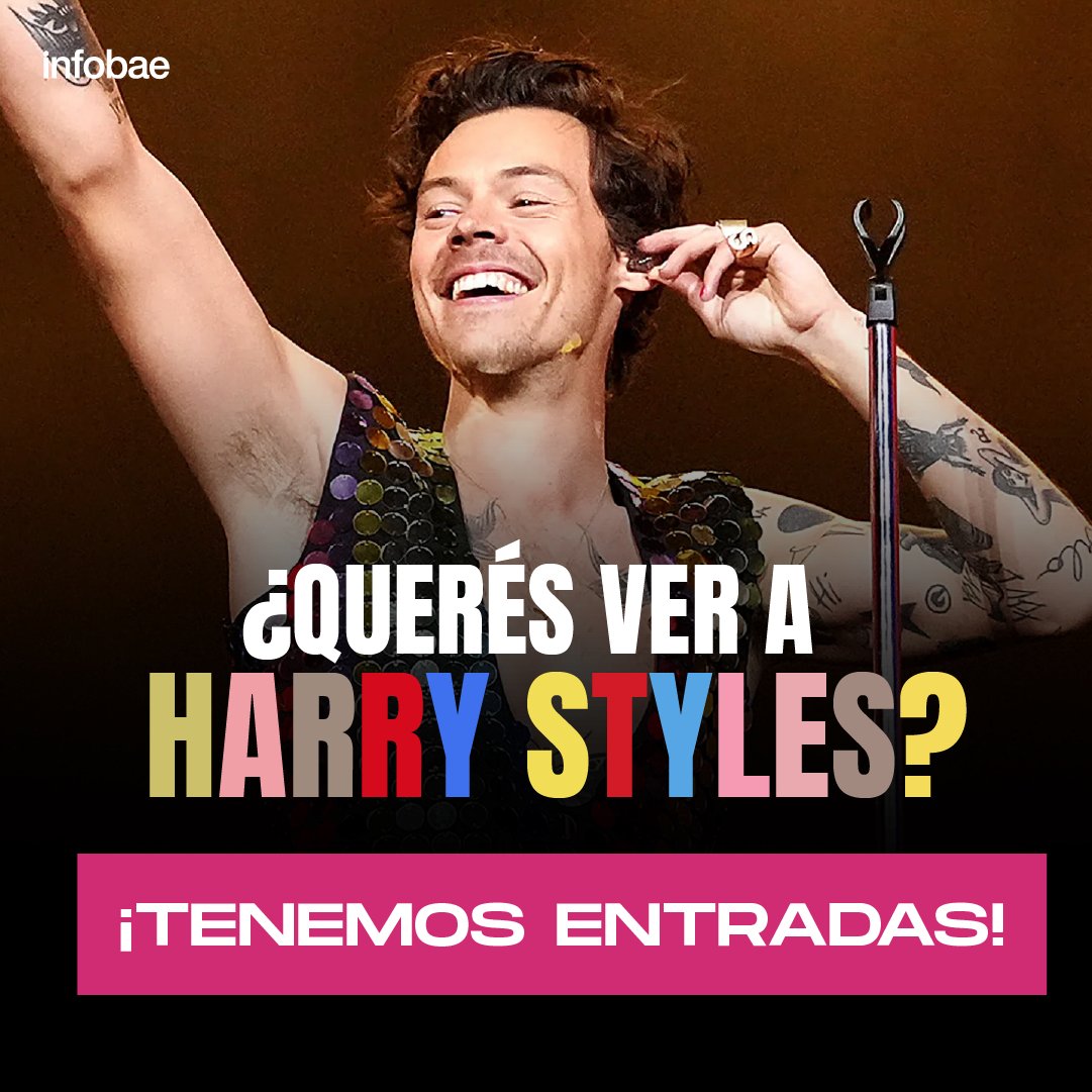 infobae's tweet photo. ¿Querés ver a Harry Styles en River?
🎟️ Tenemos entradas para el sábado 3 de diciembre.
🔸 Para participar ingresá acá https://t.co/tTtZw1qi9p https://t.co/fyGqESf5b0