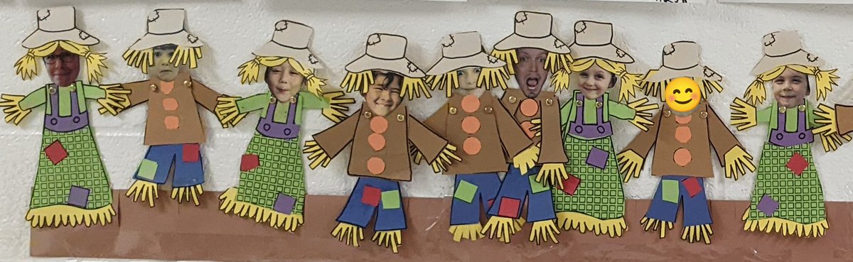 MrsFries_3884's tweet photo. Scarecrow faces in Kindergarten! Two extra faces in the group made for a lot of laughs with the kiddos. #fall #ges #kinders @dalton9_debbie https://t.co/ir3wmzJbH2