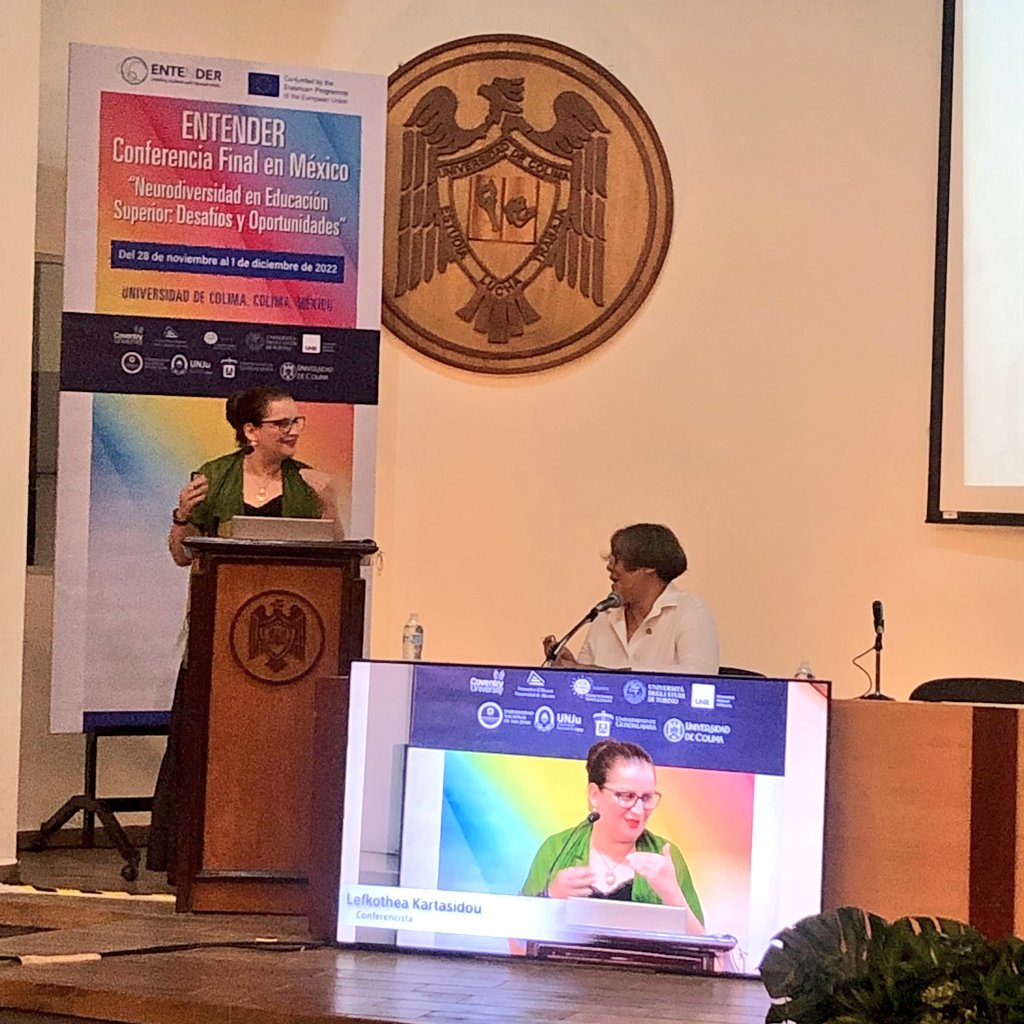 ProyEntender's tweet photo. Conferencia "Entrenamiento ENTENDER como buena práctica en metodología y contenido", por Lefkothea Kartasidou de @univofmacedonia
#ConferenciaENTENDER
#ENTENDERConference
#Neurodiversidad
#Neurodiversity
#ErasmusPlus
#EventosUdeC
@EUErasmusPlus
@CovUni_GLEA
@udec_oficial https://t.co/486HaiTfV7