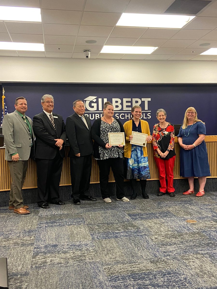 Congrats to Mrs. F and to Michael Edgmon for their Superintendent Recognition Awards. Mrs. F was honored for her outstanding work in multicultural art. Michael was recognized for his volunteerism and mentorship of young men. Gilbert El is better because of you!