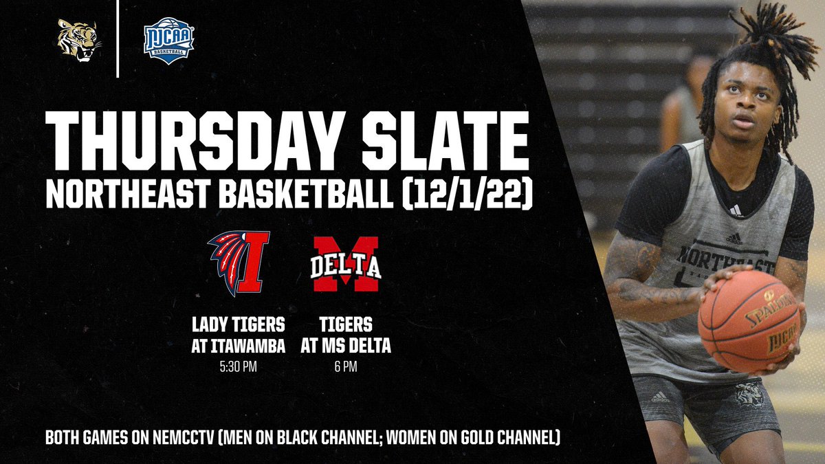 NEMCCTigers's tweet photo. BKB | #NEMCC returns to action for the first time since the Thanksgiving break tomorrow night! 

Both teams are on the road with @NEMCCWBK visiting Itawamba &amp; @NEMCCBasketball going to Miss. Delta.

Live coverage of each game will be on https://t.co/fxjIc7y64s!

🐯 #TigerTown https://t.co/icAeZqahlM