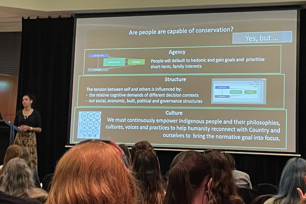 StephPulsford's tweet photo. Katie Moon asks: are we capable of conservation? Yes we are but… need to consider our brain, our agency, the structure and culture we exist in #ESASCBO2022 https://t.co/Wsw1NibyhL