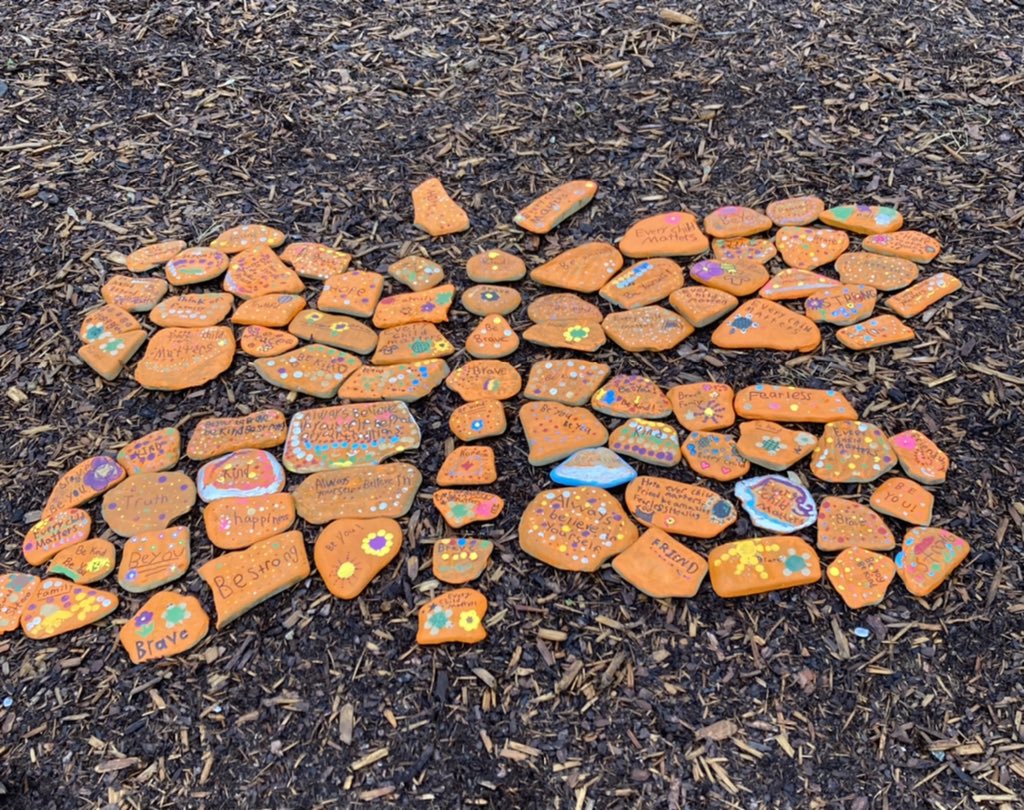 I noticed this beautiful butterfly today <a href="/AberfoylePS/">Aberfoyle PS</a> <a href="/ugdsb/">Upper Grand DSB</a> . Even though Truth and Reconciliation Week was a bit ago, the orange shines bright and our messages remain true.