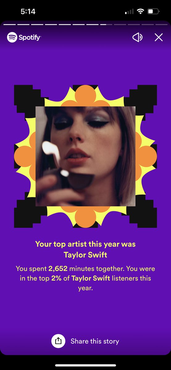 When <a href="/Spotify/">Spotify</a> calls you out for being in the top 2% of <a href="/taylorswift13/">Taylor Swift</a> ‘s listeners for 2022 😂. Just hoping she comes to Edmonton,AB and I can afford to see her live for the first time 🤞🏼#spotifywrapped2022 #TaylorSwiftTheErasTour