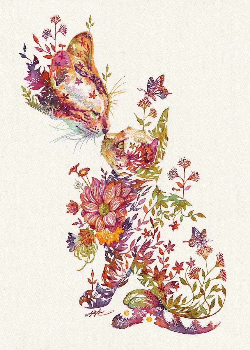 「透明水彩#猫のいる幸せ #ねこのいる生活 #猫#水彩 」|タケダヒロキのイラスト