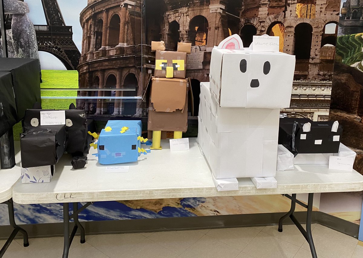 5th grade Volume Zoo in Mrs. Morley and Mrs. Tessenair’s class… students created their animals and had to find the volume. So impressed with the creativity!!