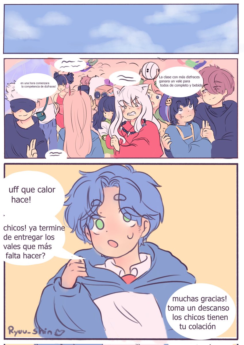 Rryuu_Shin's tweet photo. COMIC #FNAFHS 🌱
💙 Bon x Bonnie 💜
[ ¿Que creen que le sucederá al pobre de bonnie? ]
A que personajes de la primera pag reconocen?😆
~ historia y dibujos hechos por mi  
Voy a ir actualizandolo cada vez que  pueda ⚘️ #Fnafhs #bonxbonnie  #bonfnafhs #bonniefnafhs #FHS https://t.co/G8Nt401Wt2