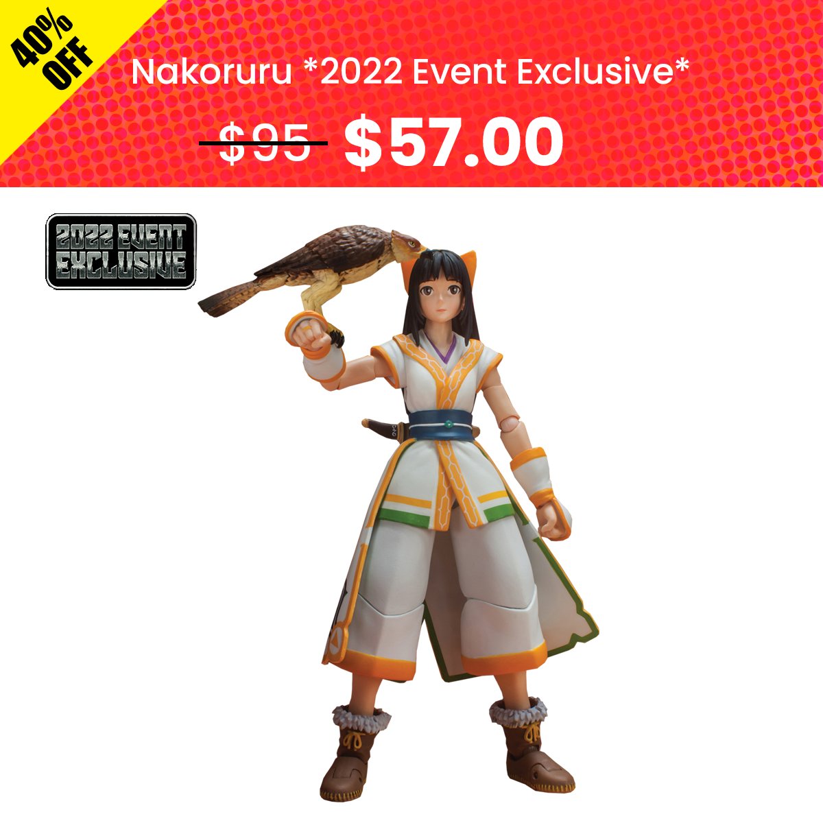Nakoruru *2022 Event Exclusive* is available on shop.bandai.com during our #CyberWeek Sale. Don't miss this chance to pick up this exclusive 40% OFF! #SamuraiShodown #ActionFigure