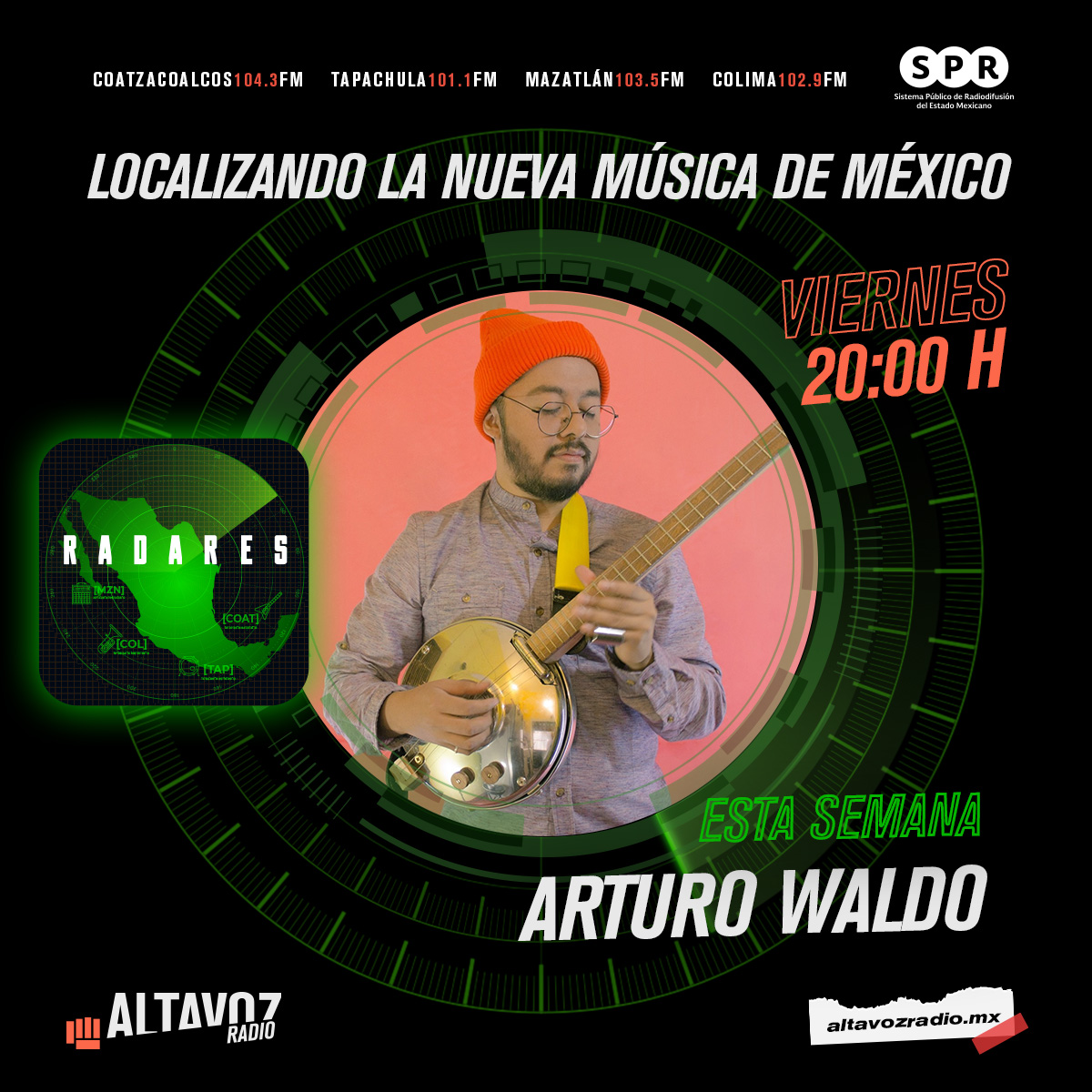 ¡Mañana hay episodio de #Radares!

Seguimos con nuestra misión de encontrar la nueva música de México, por eso esta semana te traemos dos increíbles proyectos:

🎵El guitarrista <a href="/arturo_waldo/">Arturo Waldo</a>
🎵La banda @LunaticosMX

🌎Web y emisoras 20h
🏖️Mazatlán 19h
📢 AltavozRadio.mx