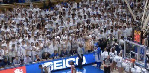 roundballpod's tweet photo. The Cameron Crazies are getting crazy tonight #BarstoolStudentSection https://t.co/f8qxkeoQEQ