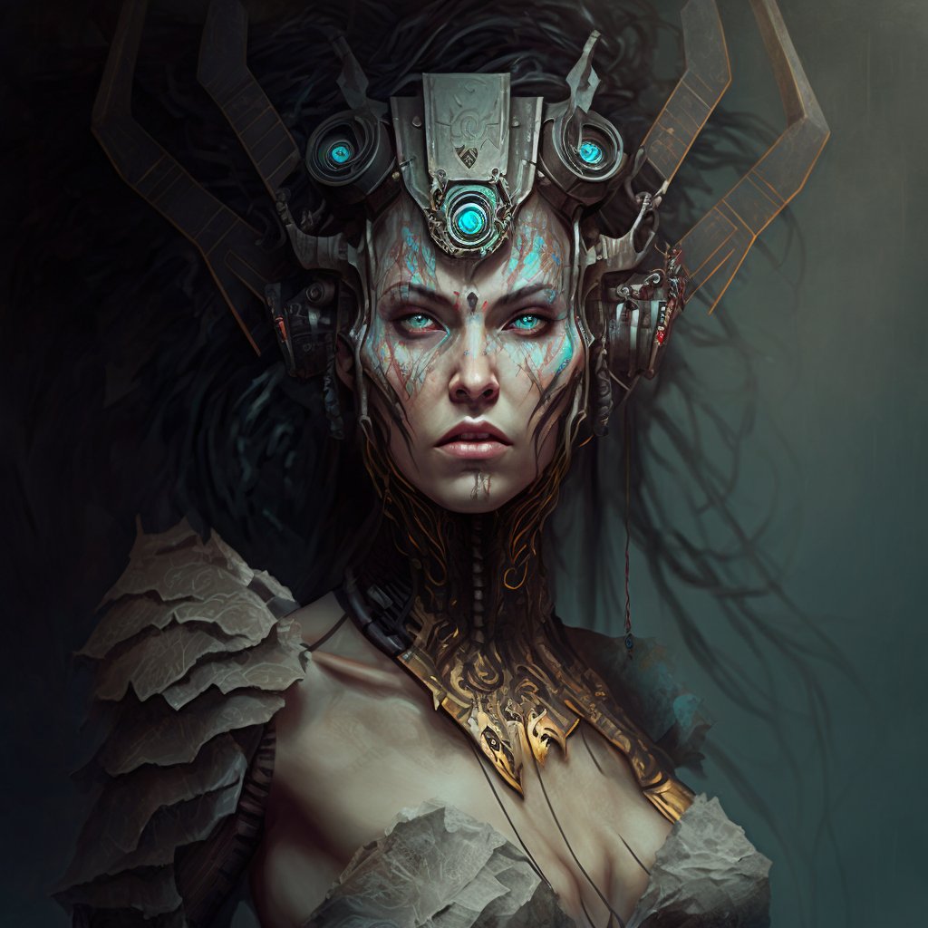 #cybershaman woman by #midjourneyV4