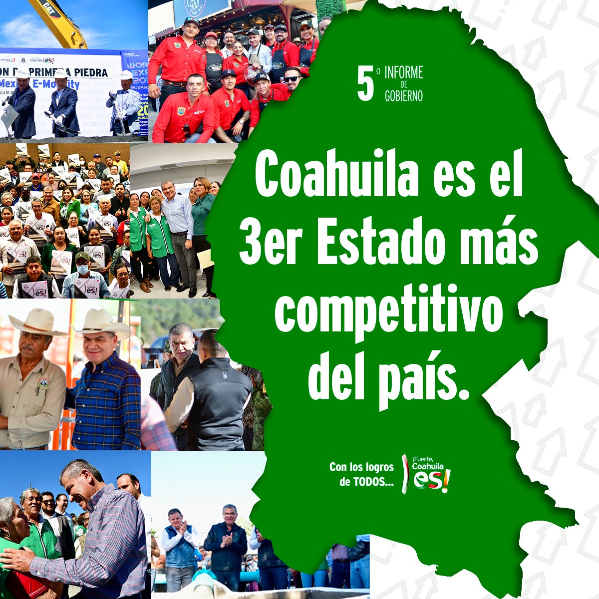✅ #Coahuila es un estado de resultados, concretamos más de 3 proyectos de inversión por mes. Con los logros de todos, #FuerteCoahuilaEs