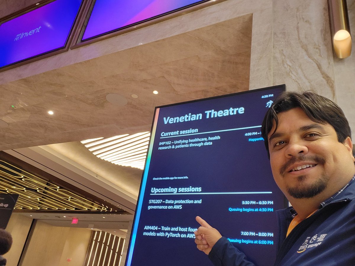 msperez's tweet image. STG207 - Data Protection and Governance on AWS is starting in 30 minutes at the beautiful Venetian Theater. #aws #awsdataprotection
