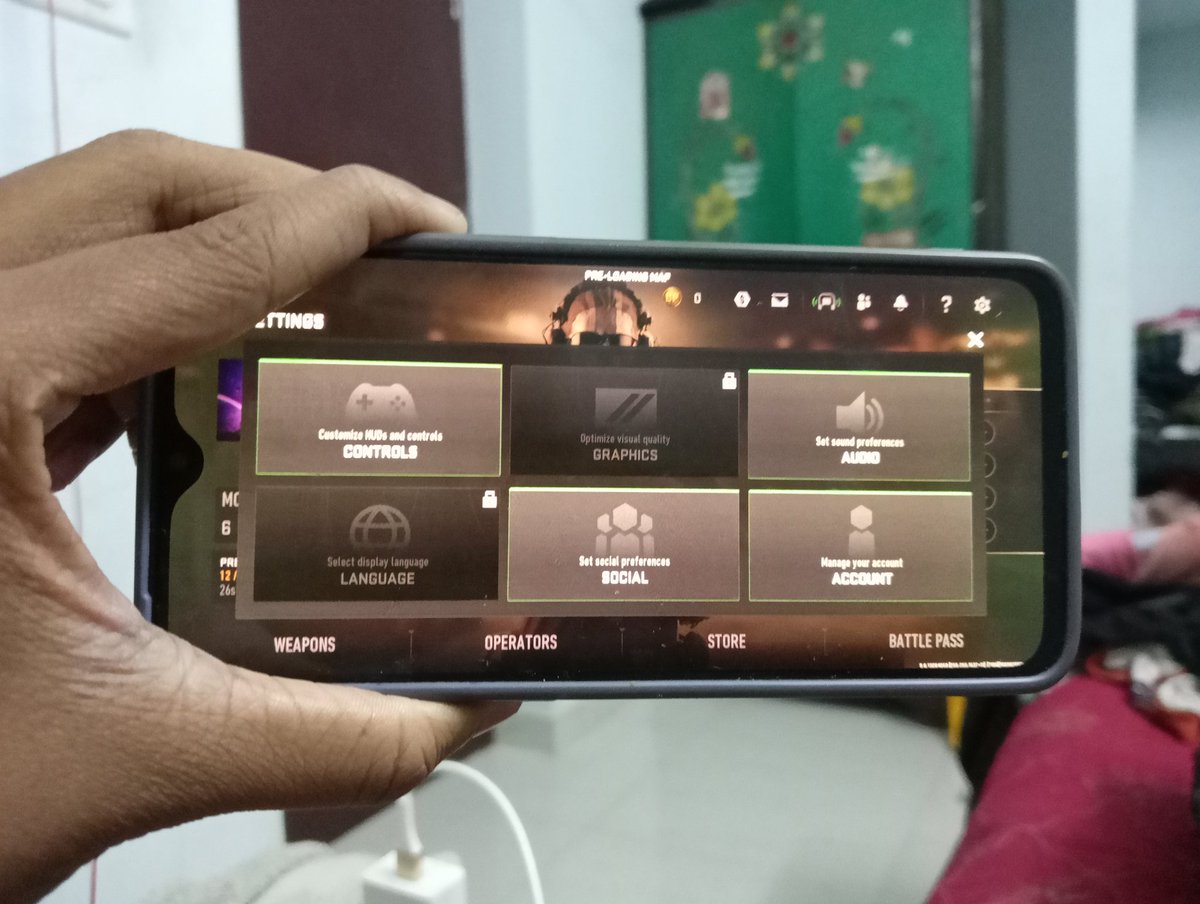 #warzonemobile guys I need help
<a href="/TheCassiniJohn/">John</a>  <a href="/WarzoneMobile/">Call of Duty: Warzone Mobile</a> 
The graphics tap is not opening and my phone is snapdragon 855 . When I play the game it's full of pixels and can't change the graphics because it's locked for me . HELP