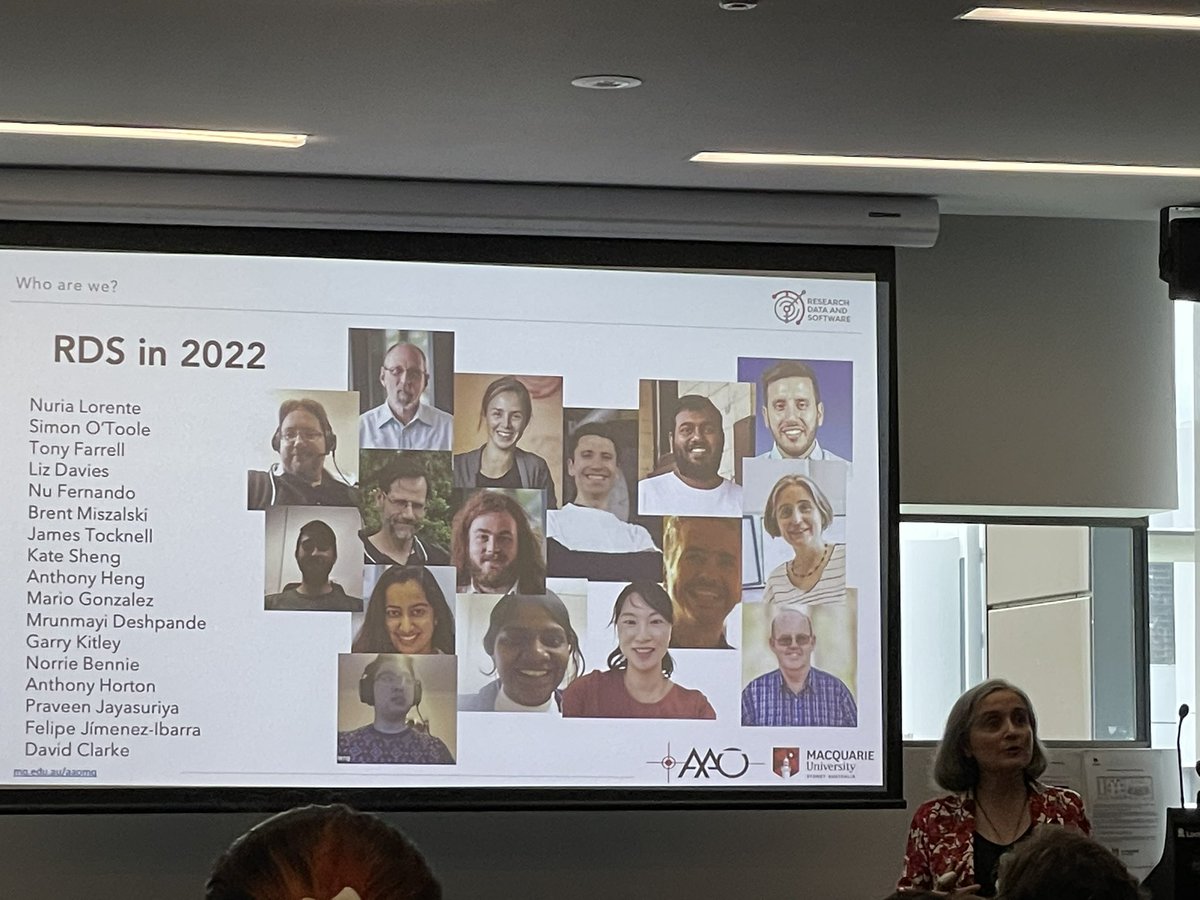 AstroAstralis's tweet photo. Nuria Lorente @NoTruerAlien , the lead of Astralis ESO pipeline project, talking about Data Central @DataCentralOrg @AAOMacquarie and Astronomy Data &amp; Computer Services (ADACS)   (credits: Lucyna Chudczer) https://t.co/3BXgVVv242