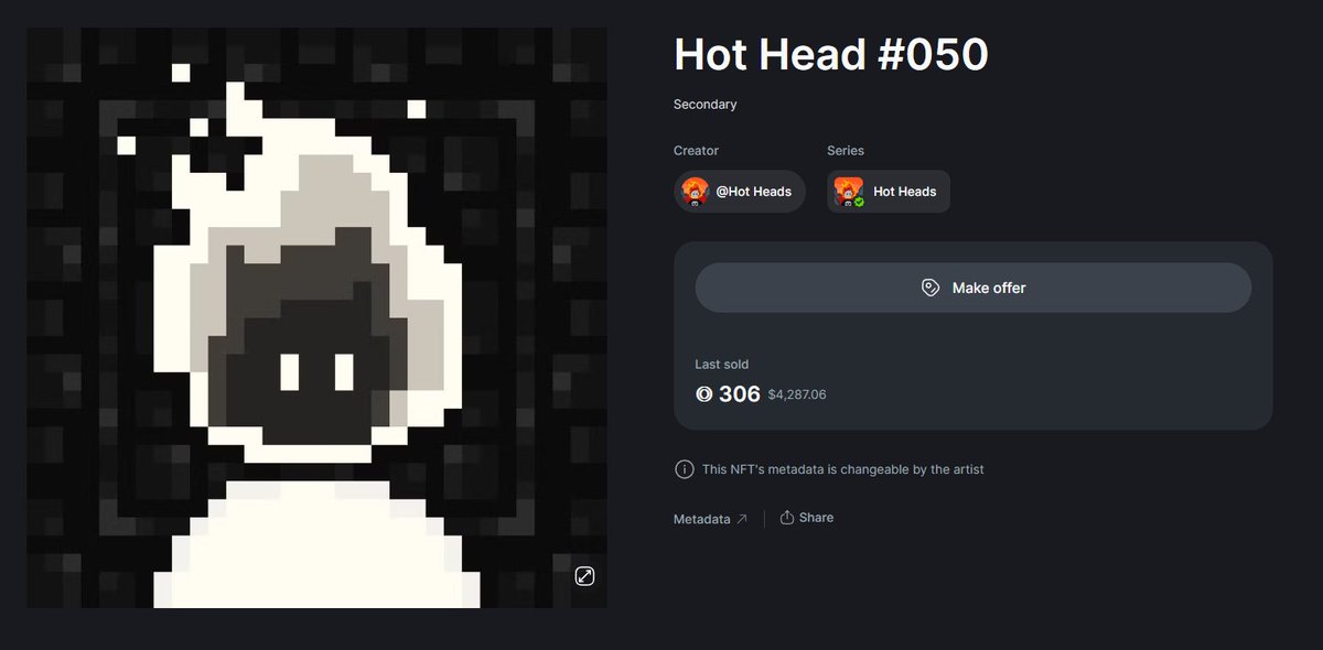 Hot Head #050 auction has ended🔥

Highest bid: 306 SOL
Total bids: 7

This has set a new ATH bid (sol) for our auctions! Thank you all so much for the support <a href="/HiiCjay/">CJ</a>, <a href="/Cryptarded2/">OniGiri</a>, <a href="/YeazusNFTs/">Yeazus</a>, <a href="/Genuinrisk/">Genuinrisk</a>!

We are very excited to welcome <a href="/SCUMSOL/">SCUM</a> to our community❤️‍🔥