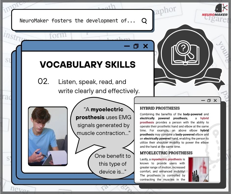 Students retain information and #vocabulary more effectively when they engage with new content in meaningful ways. 

Learn how your scholars can learn #STEM concepts and build their academic &amp; subject vocabulary. Drop us a line at neuromakerstem.com/contact-us/. 

#k12 #educators