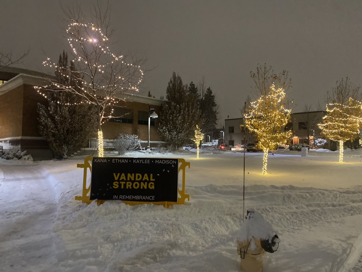 In Downtown <a href="/cityofpostfalls/">City of Post Falls</a>, four trees in the courtyard in front of City Hall are lit in white to remember Ethan, Xana, Kaylee and Madison - the four students who were stabbed in Moscow.

Xana was from Post Falls, but all four have ties to North Idaho. 

<a href="/kxly4news/">4 News Now</a>
