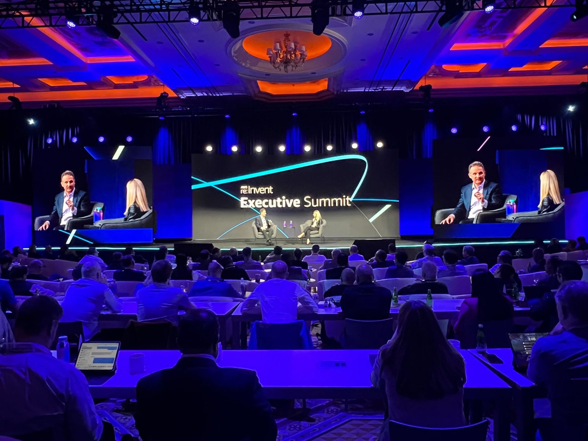 Really enjoyed my chat today with <a href="/awscloud/">Amazon Web Services</a> CEO @selipsky where we spoke about customers using <a href="/awscloud/">Amazon Web Services</a> to transform their companies, their industry sectors, the economic climate, and why now is the time to lean into the cloud. #reInvent2022