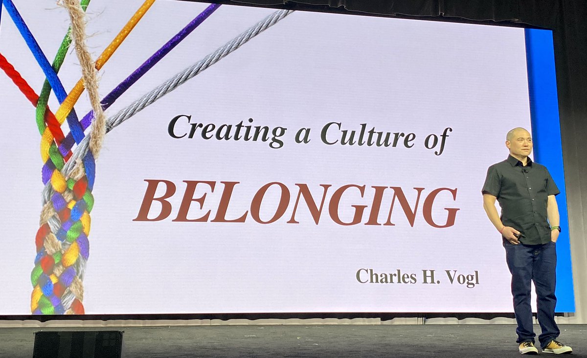 ShelleyGopal's tweet photo. Pre conference keynote speaker #charlesvogl inspiring, connectedness, building #community #NAISPoCC #yorklearns https://t.co/zFtmR4GNS9