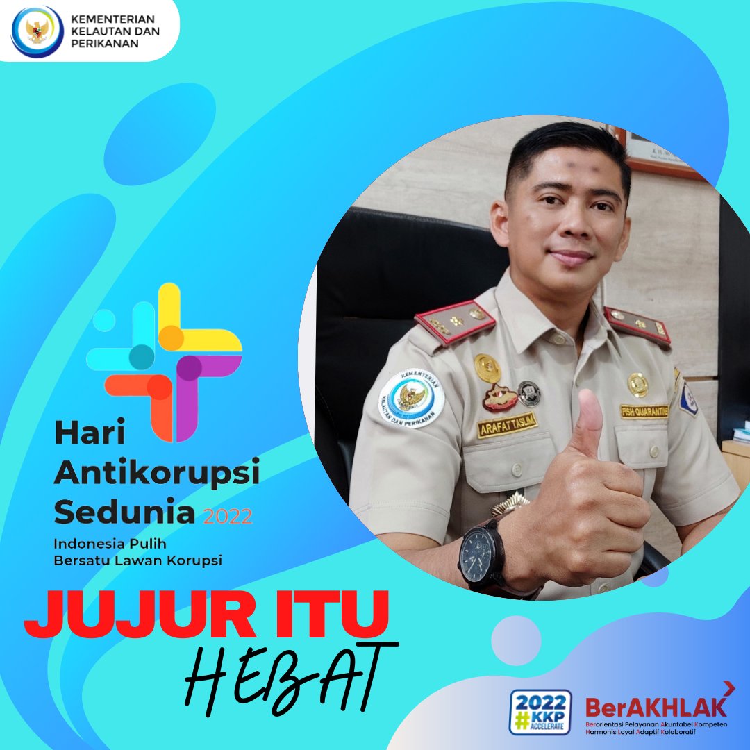 afatbki's tweet photo. Tema HAKORDIA Tahun 2022
"IndonesiaPulihBersatuMelawanKorupsi'
Berani Jujur Hebat
@Skiluwukbanggai https://t.co/wm7ENNm9MK