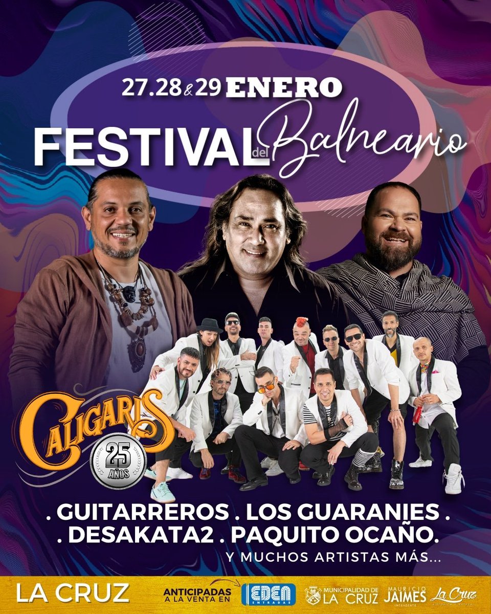 MUNILACRUZ's tweet photo. ✨27, 28 &amp; 29 de ENERO - 2023
3 Noches de Fiesta en LA CRUZ ✨
-
51° Edición del FESTIVAL DEL BALNEARIO 2023
Anticipadas @edenentradas 
Te esperamos para disfrutar del Festival más lindo de Calamuchita 
 #FestivaldelBalneario #FestivaldelBalnearioLaCruz #LaCruz #lacruzcalamuchita https://t.co/evdwpIdVIH