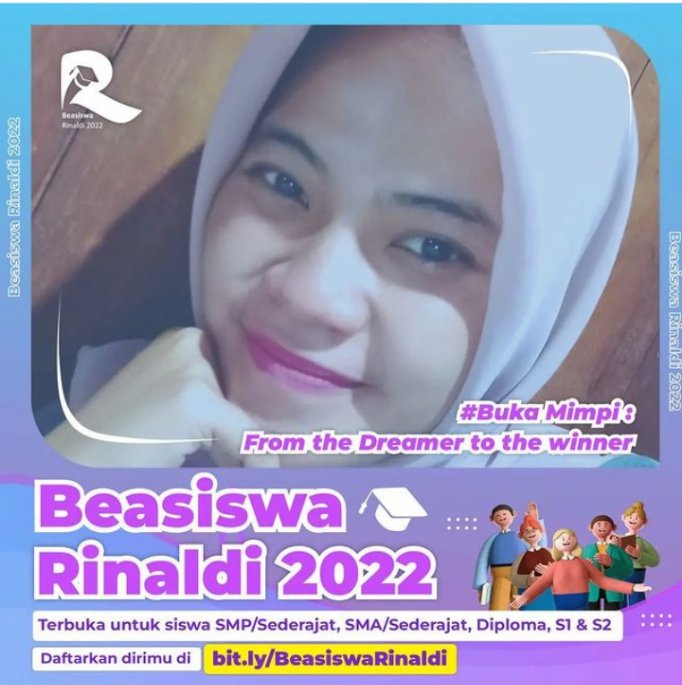 fbrnaaw's tweet photo. Saya Febrina sudah mendaftar beasiswa Rinaldi 2022 dengan adanya beasiswa ini saya mampu capai ilmu yang lebih mendalam lagi di dunia pendidikan Terimakasih @ni_rinaldi  sudah memberikan beasiswa ini semoga hal ini dapat memberikan dampak baik #BukaMimpi #BeasiswaRinaldi2022 https://t.co/lxc001AJKQ