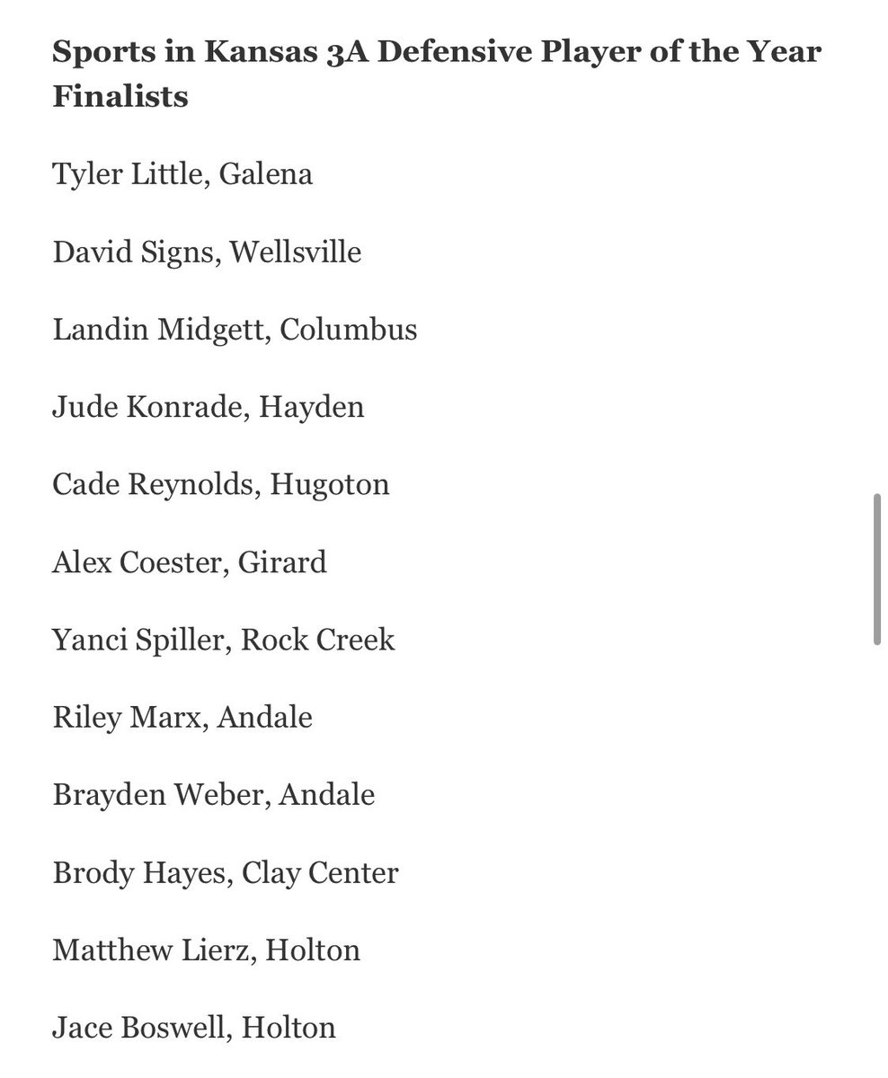 Blessed to be named a finalist for 3a DPOY! <a href="/sportsinkansas/">Sports in Kansas</a>
