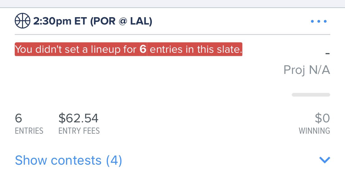HeweyDFS's tweet photo. @FanDuel_Support Tonight was a complete disaster…White 1k on the first slate too. You better make this right with the customers. https://t.co/xZoWUEYwkE