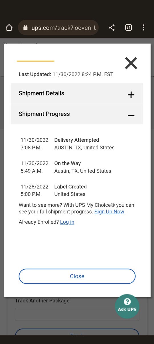 DontCallRob's tweet photo. @UPS My package was to arrive by 3:00 p.m. then 4:30 p.m. then by 9:00 p.m. I've been sitting here all day waiting. No delivery attempt was made. Can I get a human on the phone. Please help! https://t.co/rPU6eqKjBW
