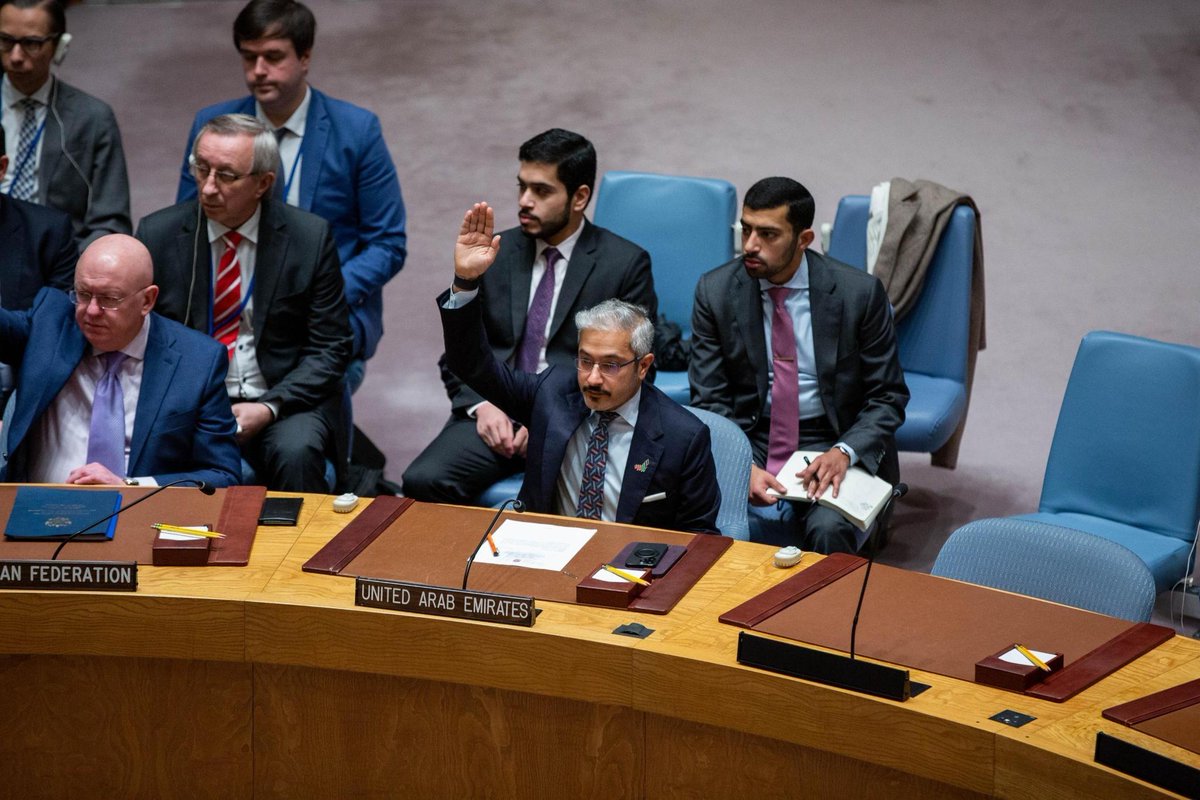 UAEMissionToUN's tweet photo. #UAExUNSC welcomes Res 2663's unanimous adoption led by @MexOnu. The res reaffirms commitments to combat the proliferation of WMDs by non-state actors, including terrorists. It renews the 1540 Committee mandate &amp; builds on the Comprehensive Review. 

⬇️
https://t.co/uQCdC4ffvF https://t.co/elGeid5pRg