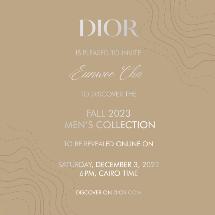 #CHAEUNWOO of #ASTRO will attend the #Dior Fall 2023 Men’s Collection in Cairo, Egypt, on Sunday, December 3rd.

#CHAEUNWOOxDIORMENFALL #CHAEUNWOOxDIOREGYPT