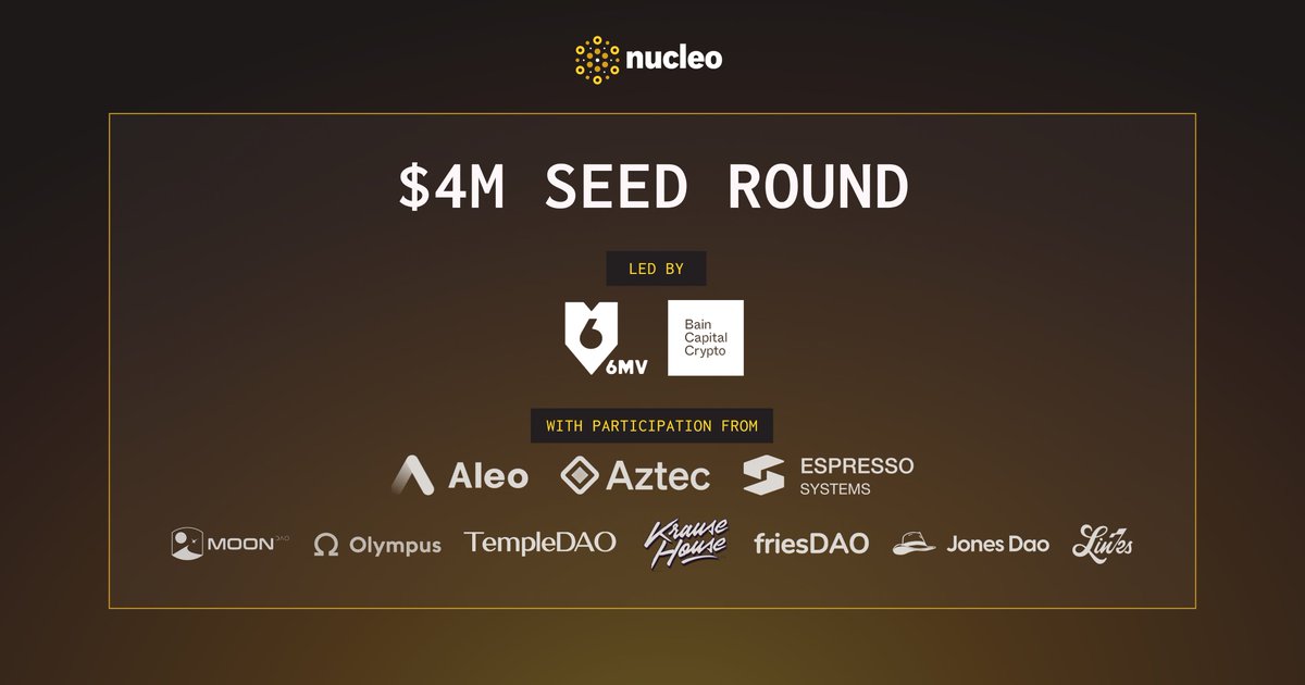 多签基础设施项目@gonucleo
 刚拿了400万美金种子轮融资
申请测试网候补名单
传送门：gonucleo.xyz

申请成功后可以关注一下邮箱，这类测试网用户基本上可以获得奖励，大家可以关注一下