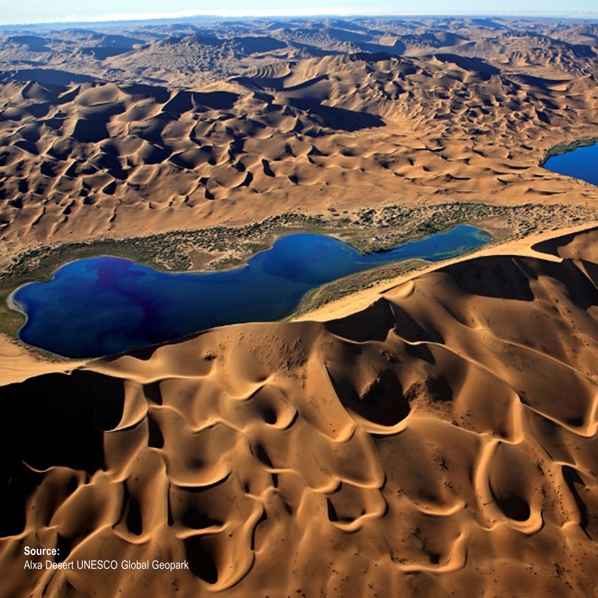 APGN_info's tweet photo. #AlxaDesert UGGp’s unique megadune-lake system &amp; largest dunes in the world are product of Asian inland aridity. At monsoon transition zone &amp; edge of Tibetan Plateau,it is an ideal area to study late Quaternary climate change in this area

@theIUGS
@unescoEARTH
#First100Geosites https://t.co/2mdtC4PeLr