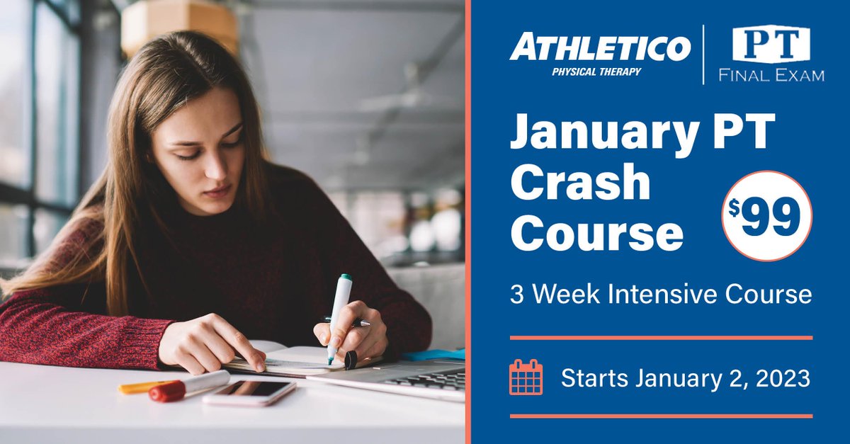 Our friends at PT Final Exam are offering another great crash course for the upcoming #NPTE starting January 2nd! Use the code ATHLETICO for an exclusive discount when you register. For more information and to reserve your spot, visit - ow.ly/n13A50LRWEP
