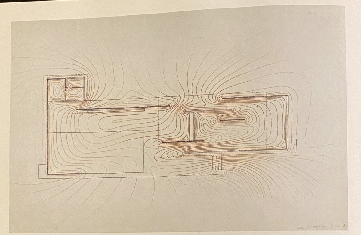 architext14's tweet photo. Paul Rudolph drawing and writing about the Barcelona pavilion by mies. https://t.co/Z51rHcXCgL