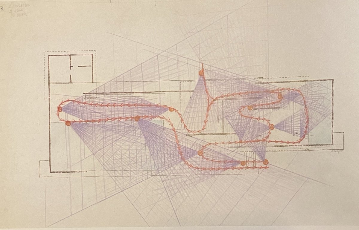 architext14's tweet photo. Paul Rudolph drawing and writing about the Barcelona pavilion by mies. https://t.co/Z51rHcXCgL