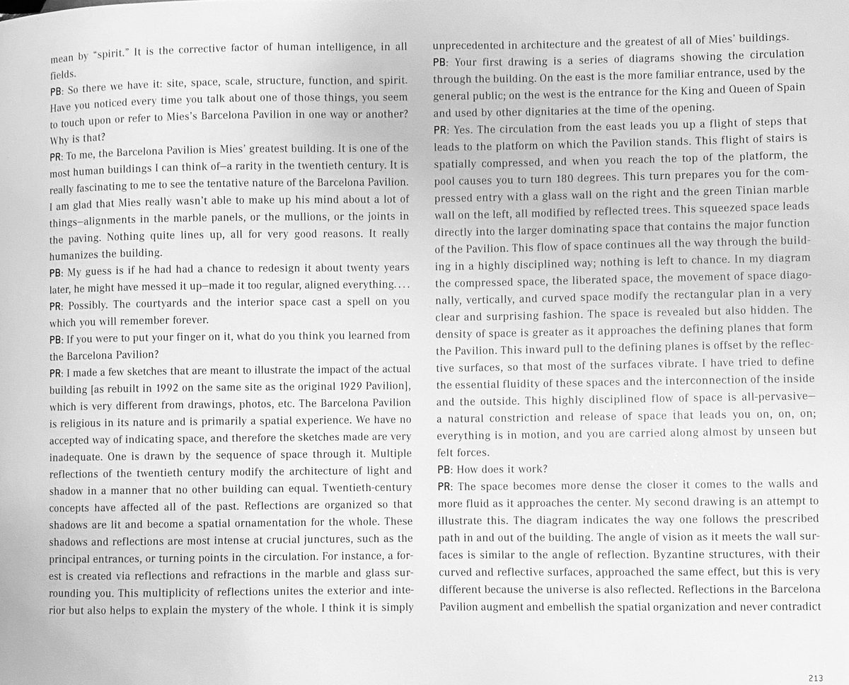 architext14's tweet photo. Paul Rudolph drawing and writing about the Barcelona pavilion by mies. https://t.co/Z51rHcXCgL