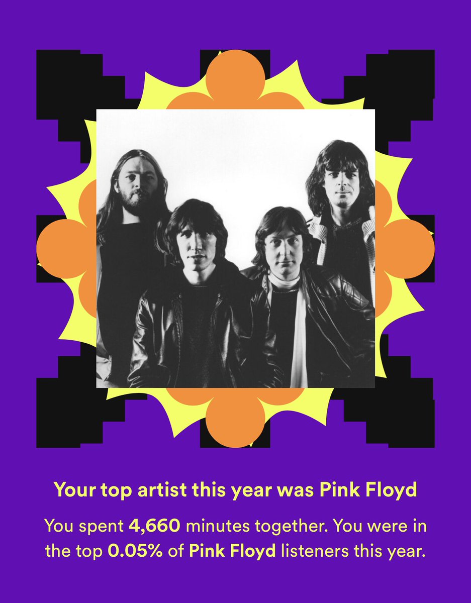 CoIey_02's tweet photo. This my third year in a row that Pink Floyd is my top artist AND I'm the top 0.05% of listeners. Yes I am bragging, no I will not find something new LMAOOOO https://t.co/MQvNMYMGWX