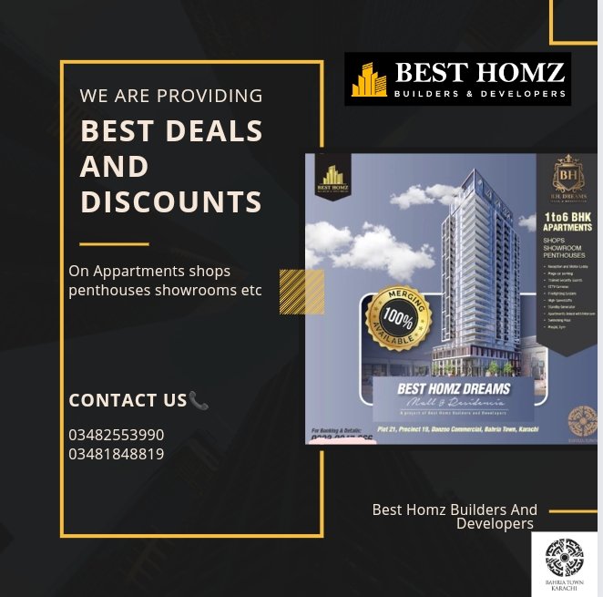 HomesBh's tweet photo. ASALAMOALIKUM...!
We Are offering best deals in All over bahria town...
Feel free to contact
Ibrahim Siddiqui
03482553990
For whats app
03481848819 https://t.co/hqB6n2dB4c