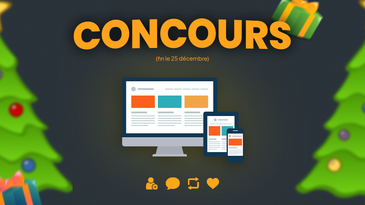 Concours pour Noël ! 🎁🎄

À gagner : 1 site vitrine sur mesure

Pour participer : Follow <a href="/NoeMrct/">Noé Mercourt · Webdesigner 💻</a> + RT, Fav, et commente !
Le tirage au sort aura lieu le 24/12/2022 à 23h59 😉

Bonne chance à tous et joyeux Noël ! 💫