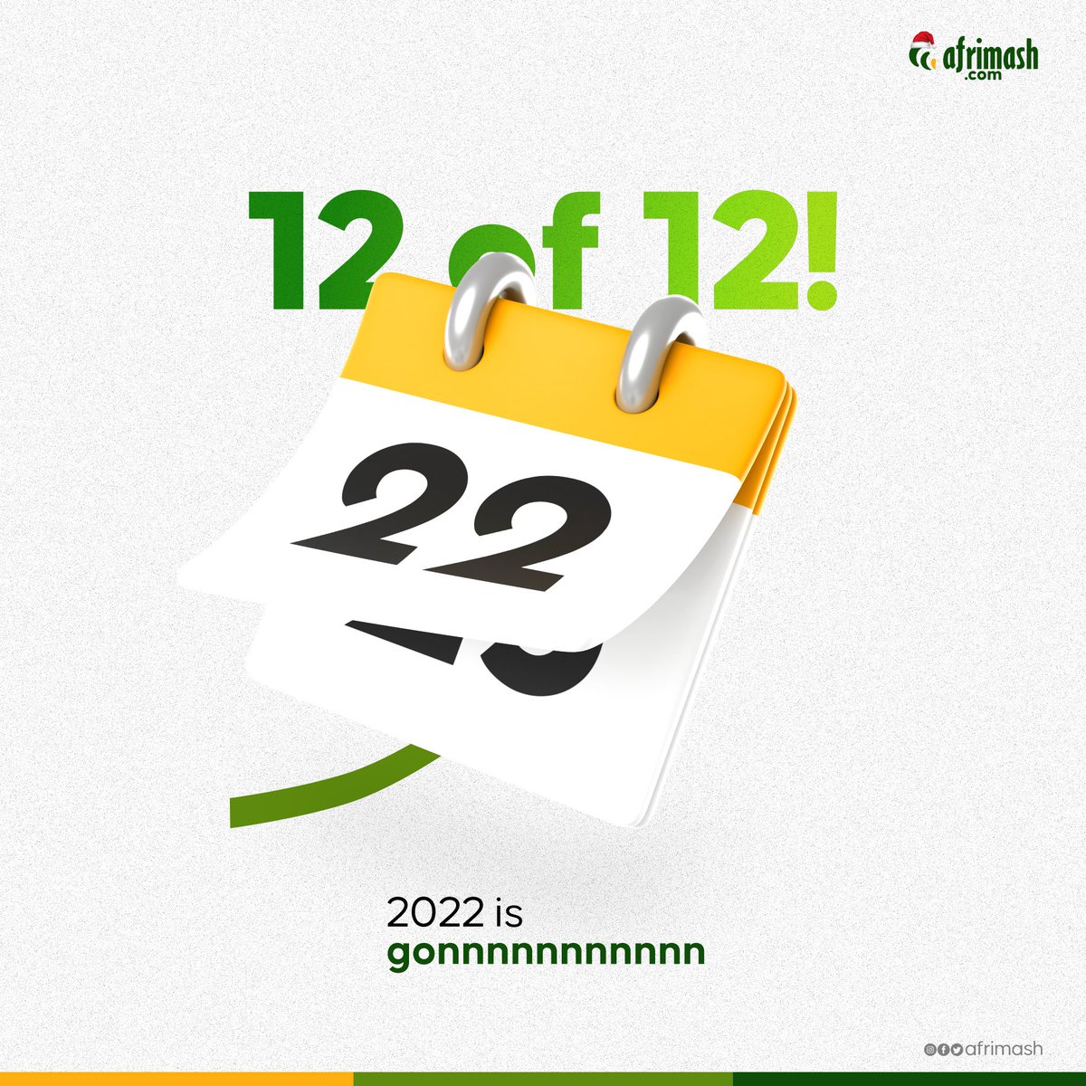 afrimash's tweet photo. 12 of 12! 2022 is wrapping up!
#afrimash #december #newmonth #happynewmonth #newness #farminput #farmsupplies #farmsupport #farmersinnigeria #smallscalefarmers #agritech #ecommerce https://t.co/bkDDDxMpYl
