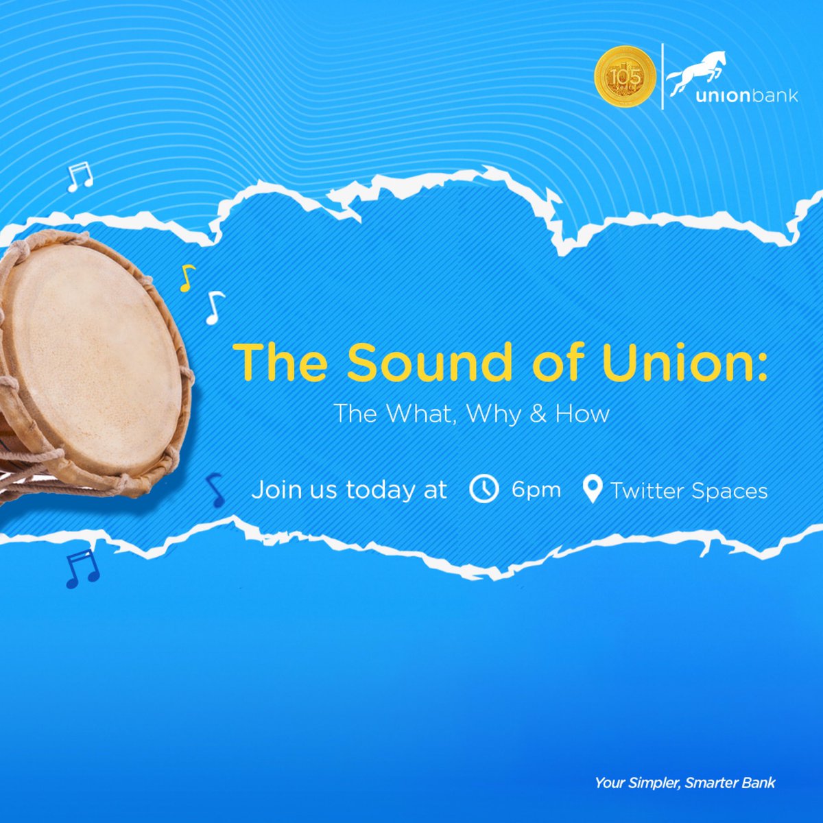 UNIONBANK_NG's tweet image. The Sound of Union: The Sound Identity of Union Bank.

Join us at 6pm today as we discuss The Sound of Union: The What, Why and How.

Click here to join:  

#UnionBank #SoundofUnion #SoundIdentity #YourSimplerSmarterBank @JoeyAkan