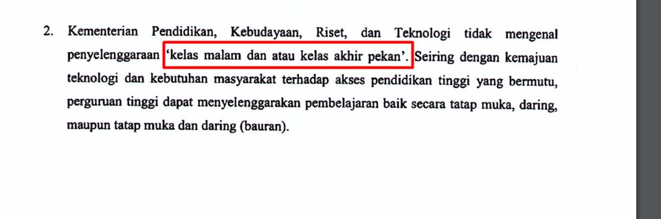 Mukriiim's tweet photo. @ditjendikti bagaimana yang dimaksud kelas akhir pekan? https://t.co/YiW8nSBlV6