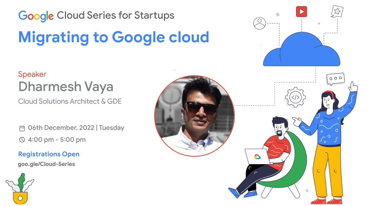 GoogleDevsIN's tweet photo. Join us for a session on ‘Migrating to Google Cloud’ by @DRVaya, Cloud Solutions Architect and Google Developer Expert, as a part of #CloudSeries for Startups.
Learn Cloud Adoption framework, Best practices & much more.
📆Dec 06, Tue
⏰4 - 5 PM
Register:https://t.co/aAKvmYusCL https://t.co/5mz7Yf0S0f